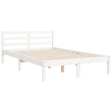 Bed Frame without Mattress White Small Double Solid Wood 3194737