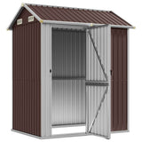 Garden Shed Brown 192x152.5x237 cm Galvanised Steel 364532