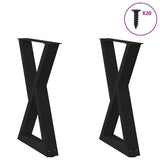 Dining Table Legs 2 pcs Black 50x cm Steel 4012716