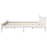 Bed Frame without Mattress White 200x200 cm Solid Wood Pine 3309723