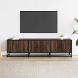 TV Cabinet Brown Oak 150x35x41 cm Engineered Wood and Metal 848863