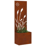 Garden Privacy Screen Rusty 50 x 32 x 150 cm Weathering steel 876433