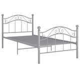 Bed Frame without Mattress Grey Metal 100x200 cm 324993