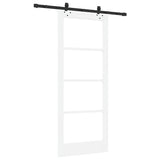 Sliding Door White 83 x 202 cm Solid Pine Wood and Glass 3332278