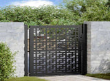 Garden Gate Black 100x100 cm Steel Cross Design 4100999