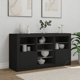 Sideboard with LED Lights Black 123x37x67 cm 3209080