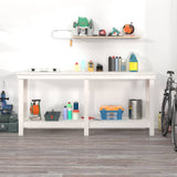 Work Bench White 180x50x80 cm Solid Wood Pine 822512