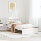 Bed Frame with Headboard without Mattress White 100x200 cm 3306733