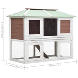 Animal Rabbit Cage Double Floor Brown Wood 170850
