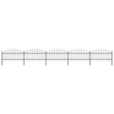 ZNTS Garden Fence with Spear Top Steel x8.5 m Black 277725