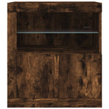 Sideboard with LED Lights Smoked Oak 60.5x37x67 cm 836620
