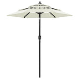 3-Tier Garden Parasol with Aluminium Pole Sand 2 m 313852