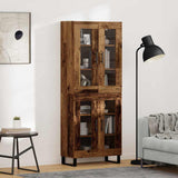 Highboard 2 pcs Old Wood Engineered Wood and Glass 3403195