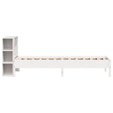 Bookcase Bed without Mattress White 75x190 cm Small Single Solid Wood Pine 3322856
