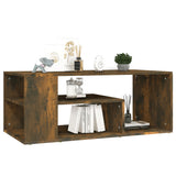 Coffee Table Smoked Oak 100x50x40 cm Engineered Wood 815840