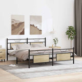 Metal Bed Frame without Mattress Sonoma Oak 160x200 cm 3325097