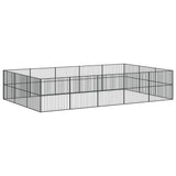 Dog Playpen 16 Panels Black Galvanised Steel 3209555