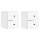 Wall-Mounted Bedside Cabinet with Drawer 2 pcs High Gloss White 899154
