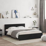 ZNTS Bed Frame without Mattress Black 140x190 cm 3207498