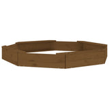 Sandbox with Seats Honey Brown Octagon Solid Wood Pine 825019