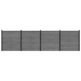 Fence Set 699 x 186 cm WPC and Aluminium Grey 3429396
