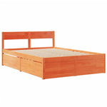 Bed Frame without Mattress Wax Brown 140x190 cm Solid Wood Pine 3282356