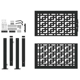 Garden Gate Black 100x100 cm Steel Cross Design 4100999
