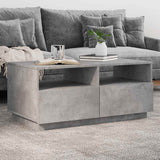 Coffee Table with LED Lights Concrete Grey 90x49x40 cm 839836
