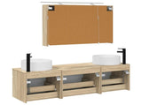Bathroom Cabinet Set 4 pcs Sonoma Oak Engineered Wood 3406657