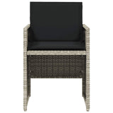 Garden Chairs with Cushions 4 pcs Light Grey Poly Rattan 364937