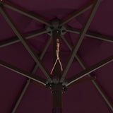 Garden Parasol with LED Lights Bordeaux Red 200x211 cm Aluminium 313561