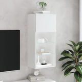 TV Cabinet with LED Lights White 40.5x30x90 cm 837043