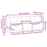 TV Cabinet Artisan Oak 102 x 34.5 x 50 cm Engineered Wood 895604