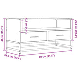 TV Cabinet Sonoma Oak 80x34.5x40 cm Engineered Wood and Metal 848810