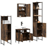 ZNTS 4 Piece Bathroom Furniture Set Smoked Oak Engineered Wood 3214827
