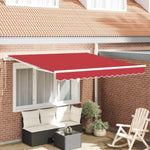 Retractable Awning Manual Red 350 x 250 cm Fabric 3330429
