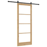 Sliding Door Natural and Black 93 x 232 cm 3332403