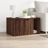 Cat Litter Box Enclosure Brown Oak 80x50x45 cm Engineered Wood 857739