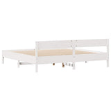 Bed Frame without Mattress White 180x200 cm Super King Solid Wood Pine 3301741