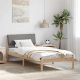 Bed frame Brown and taupe 90 x 200 cm Solid pine wood 878567