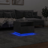 ZNTS Coffee Table with LED Lights Concrete Grey 50x49x40 cm 839829