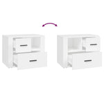 ZNTS Bedside Cabinet White 60x36x45 cm Engineered Wood 816736