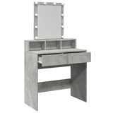 Dressing Table with LED Concrete Grey 80x41x144.5 cm 848181