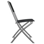 Folding Outdoor Chairs 4 pcs Black Steel and Textilene 318767