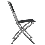 Folding Outdoor Chairs 4 pcs Black Steel and Textilene 318767