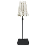 Double-Head Garden Parasol Sand White 316x145 cm 362961