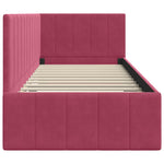 Corner Bed Frame with Headboard Wine red 80 x 200 cm Velvet 42016291