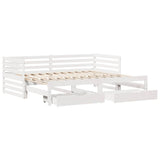 Daybed with Drawers without Mattress White 90x200 cm Solid Wood 3302196