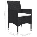 Garden Bistro Set Black and Brown 3095935