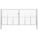 Garden Gate Galvanised Steel 400x200 cm Silver 144303